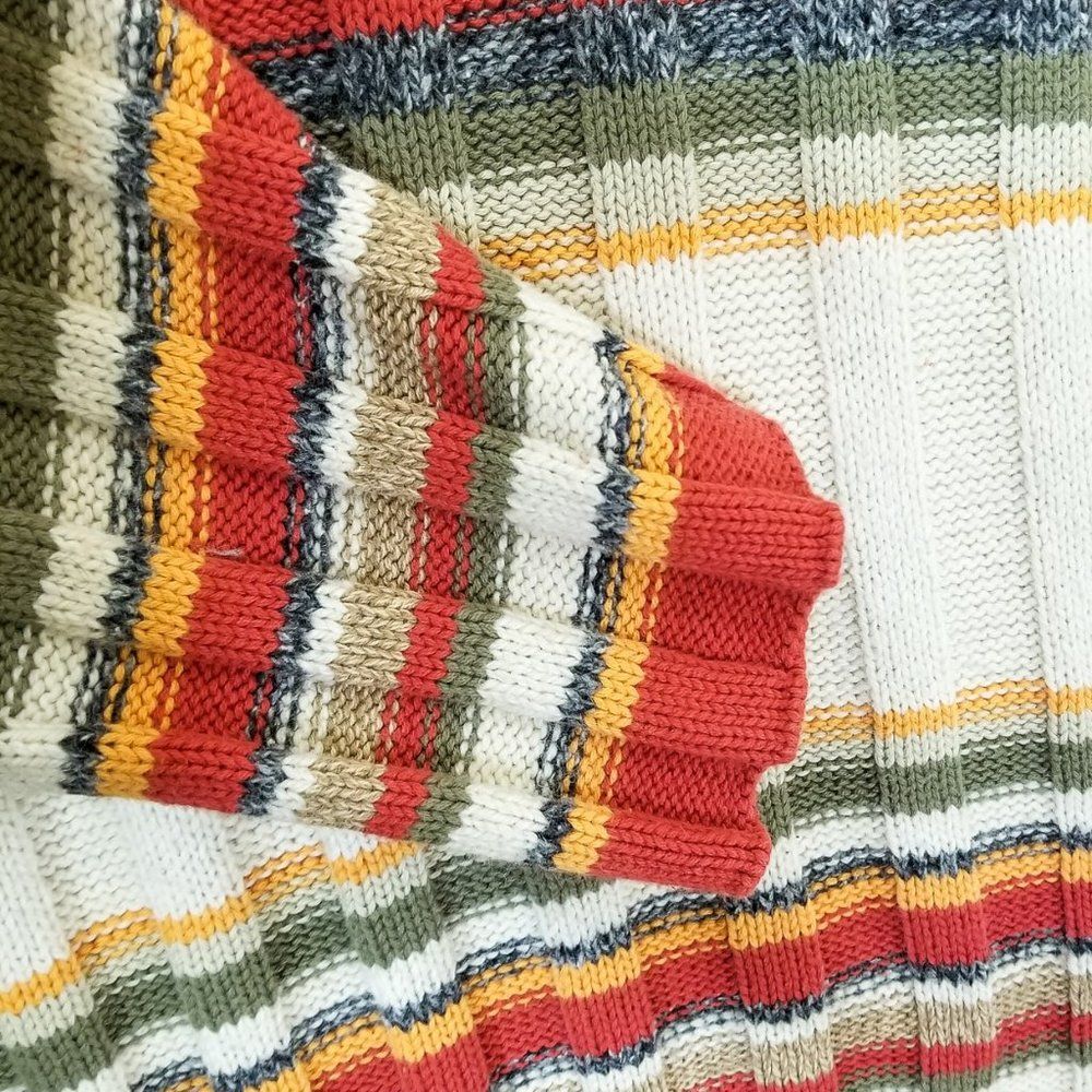 Vintage Liz Claiborne Striped V-Neck Textured Wool Blend Sweater Size 3 Plus - Picture 5 of 6